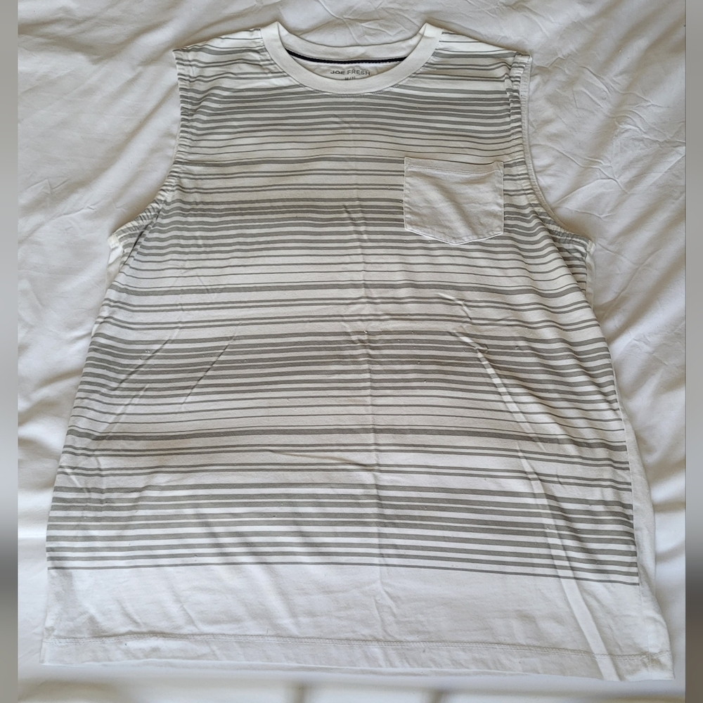 Joe Fresh Men's Gray Striped Tank Top